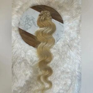 18 Inch Human hair Light Blonde Clip in extensions